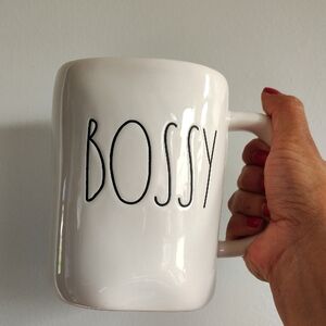 Rae Dunn "Bossy" Ceramic Coffee Mug